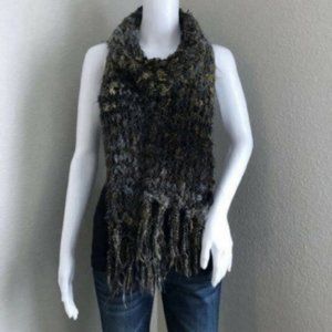 Imago Tuscia Women's Scarf Textured Green Blue Rectangle 7 x 88 Made in Italy